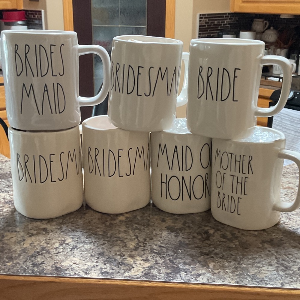 Rae Dunn Bridal Party Mug Set - White